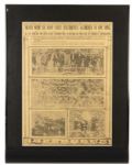 1910 "Never Were So Many Fight Celebrities Gathered In One Ring" 22" x 28" Framed San Francisco Chronical Newspaper
