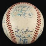 1990 Milwaukee Brewers Team Signed OAL Brown Baseball w/ 26 Signatures Including Robin Yount, Paul Molitor, Teddy Higuera & More (JSA)