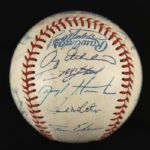 1990 Milwaukee Brewers Team Signed OAL Brown Baseball w/ 26 Signatures Including Robin Yount, Paul Molitor, Teddy Higuera & More (JSA)