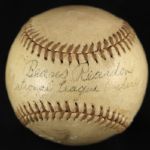 1934-49 Beans Reardon National League Umpire Single Signed ONL Frick Baseball (JSA)