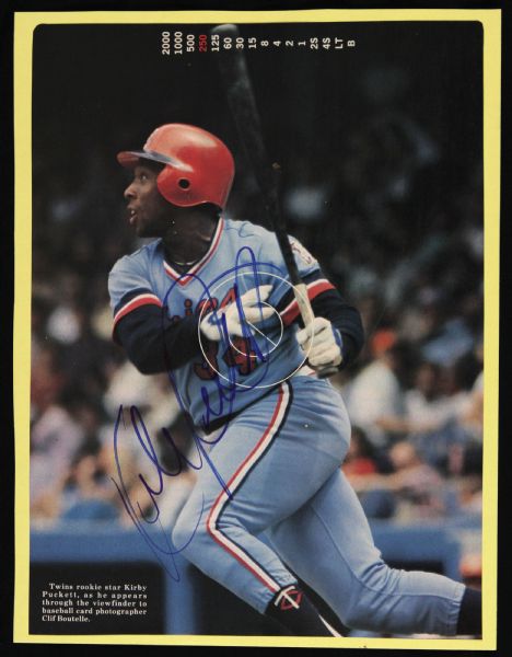 1984-86 Kirby Puckett Minnesota Twins Signed 7.5" x 10" Photo (JSA)