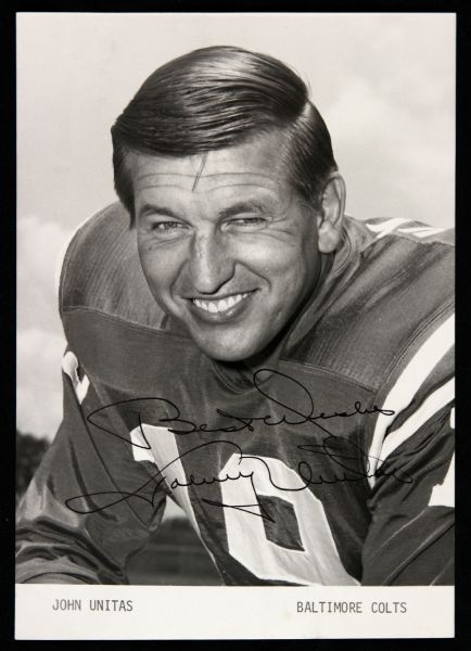 1970s Johnny Unitas Baltimore Colts Signed 5" x 7" Photo (JSA)