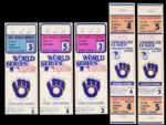 1982 Milwaukee Brewers World Series & American League Championship Series Ticket Stub Collection - Lot of 5