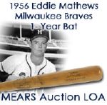 1956 Eddie Mathews Milwaukee Braves H&B Louisville Slugger Professional Model Game Used Bat - Single Order