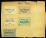 1934-42 Ty Cobb Babe Ruth Ted Williams Tony Lupien Signed Cut Collection w/ (5) New Fenway Park Rain Checks (JSA)