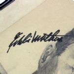 1952 Eddie Mathews Boston Braves Signed 16 x 20 Framed Original Illustration (JSA)