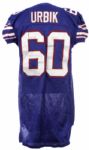 2010 Kraig Urbik Buffalo Bills Game Worn Throwback Uniform (MEARS LOA)