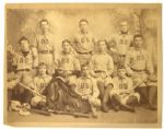 1900 circa B.S. Baseball Team 11" x 14" Mounted Original Studio Photo