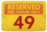 1960s circa Cleveland Indians Cleveland Municipal Stadium 12" x 18" Reserved Parking Sign