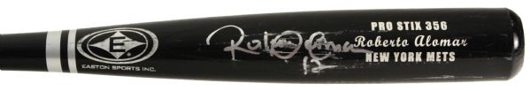 2002-03 Roberto Alomar New York Mets Signed Easton Professional Model Game Used Bat (MEARS LOA/JSA)