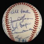 1984 circa Milwaukee Brewers/New York Yankees Signed OAL Brown Baseball w/ 22 Signatures Including Bob Lemon, Pete Vukovich, Cecil Cooper & More (JSA)
