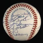 1984 circa Milwaukee Brewers/New York Yankees Signed OAL Brown Baseball w/ 22 Signatures Including Bob Lemon, Pete Vukovich, Cecil Cooper & More (JSA)