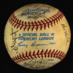1985 Milwaukee Brewers Team Signed OAL Brown Baseball w/ 27 Signatures Including Robin Yount, Paul Molitor, George Bamberger & More (JSA)