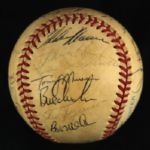 1985 Milwaukee Brewers Team Signed OAL Brown Baseball w/ 27 Signatures Including Robin Yount, Paul Molitor, George Bamberger & More (JSA)