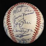 1987 Milwaukee Brewers Team Signed OAL Brown Baseball w/ 30 Signatures Including Robin Yount, Paul Molitor, Teddy Higuera & More (JSA)