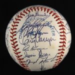 1987 Milwaukee Brewers Team Signed OAL Brown Baseball w/ 30 Signatures Including Robin Yount, Paul Molitor, Teddy Higuera & More (JSA)
