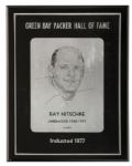 1977 Ray Nitschke Green Bay Packers Hall of Fame Induction Plaque (Rich Nitschke LOA)