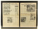 1967-68 Green Bay Packers Super Bowl I & II 26" x 34" Milwaukee Sentinel Framed Display