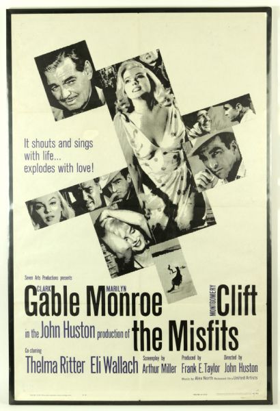 1961 Marilyn Monroe The Misfits 28" x 42" Mounted Movie Poster 61/47