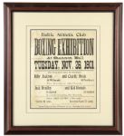 1901 Baltic Athletic Club Boxing Exhibition 20" x 22" Framed Broadside