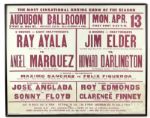 1970 Ray Ayala vs. Angel Marquez Audobon Ballroom 22" x 28" Framed Broadside