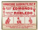 1972 Roy "Smokey" Edmonds vs. Carlos "Zurdo" Robledo Sunnyside Garden 22" x 28" Framed Broadside