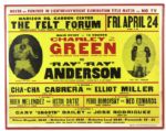 1970 Charley "The Devil" Green vs. Ray "Ray" Anderson Felt Forum 22" x 28" Framed Broadside