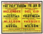 1970 Bobby Melendez vs. Benny Huertas Felt Forum 22" x 28" Framed Broadside