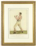 1819 Thomas Shelton English Bare Knuckle Boxer 18" x 24" Framed Illustration