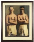 1920 Benny Leonard Johnny Dundee 20" x 26" Framed Lithograph