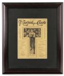 1920 Georges Carpentier 20" x 24" Framed Newspaper Article  