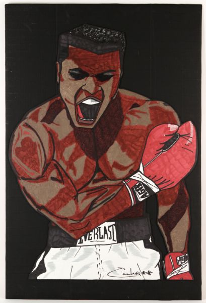 1980s Circa Muhamma Ali 24" x 36" Original Artwork