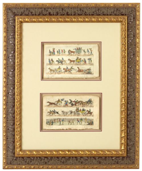 1821 Road To A Fight Plate 1 & 2 21" x 25" Framed Print