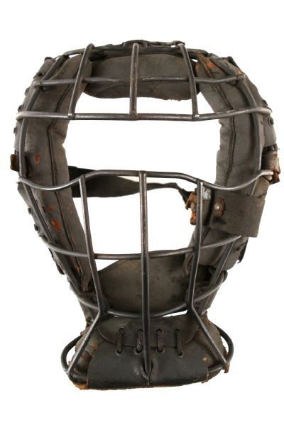 1900s circa Goggle Eyed Catchers Mask w/ Chin Guard & Throat Protector