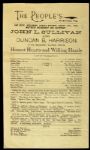 1892 John L. Sullivan First Gloved Heavyweight Champion Honest Hearts and Willing Hands Playbill