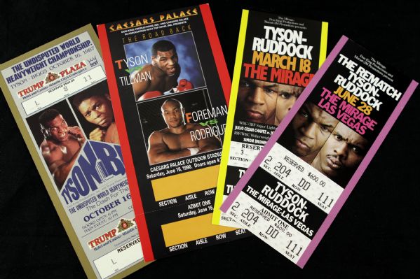 1986-2000 Mike Tyson Heavyweight Champion Ticket Collection - Lot of 8