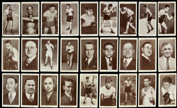 1938 W.A. & A.C. Churchman Boxing Personalities Tobacco Cards - Lot of 46