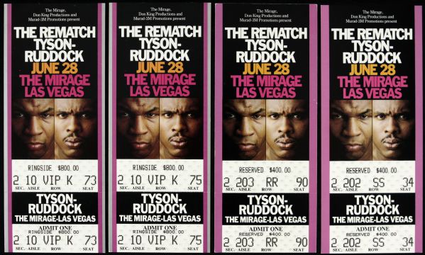 1991 Mike Tyson vs. Donovan Ruddock Ticket Collection - Lot of 4