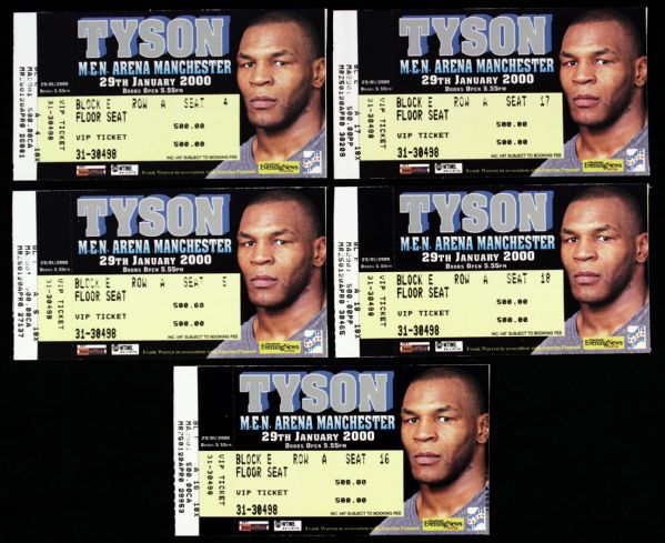 2000 Mike Tyson vs. Julius Francis VIP Ticket Collection - Lot of 5