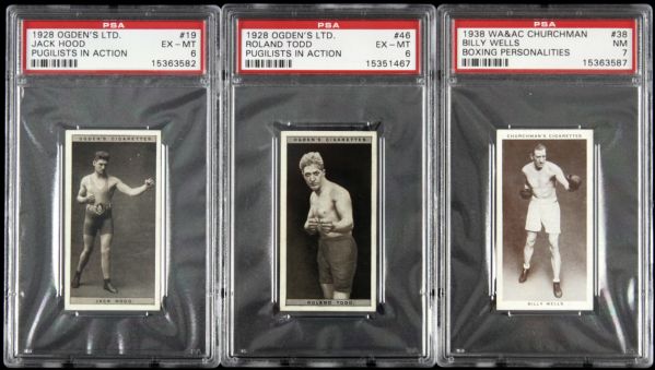 1928-38 Jack Hood Roland Todd Billy Wells Slabbed Tobacco Cards - Lot of 3