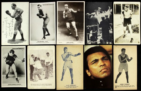 1910s-70s Boxing Postcard & Tobacco Card Collection - Lot of 32