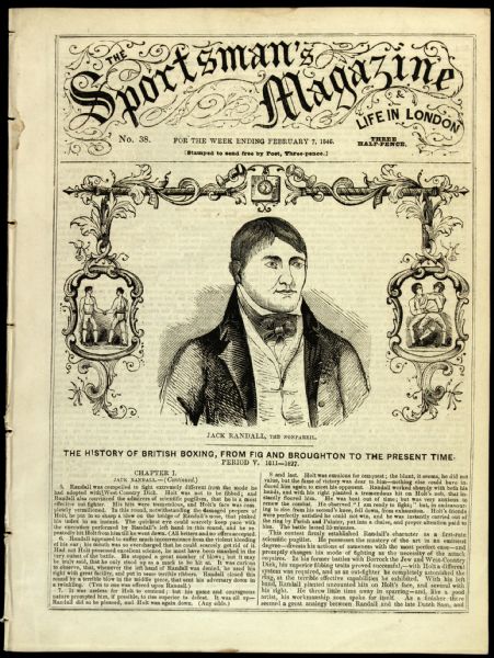 1846 The Sportsmans Magazine Life in London Weekly Periodical w/ Jack Randall Cover  