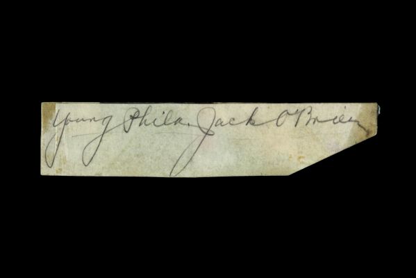 1900s circa Young Philadelphia Jack OBrien Signed Cut (JSA)