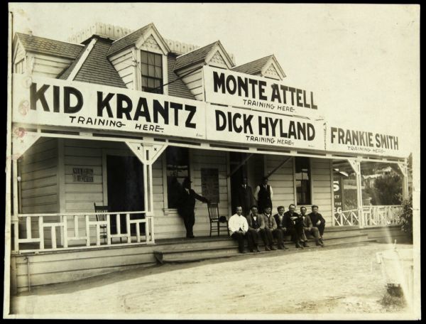 1909 Monte Attell Kin Krantz Dick Hyland Frankie Smith Training Here Original 6" x 8.5" Photo