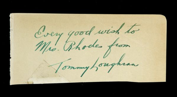 1937 Tommy Loughran Light Heavyweight Champion Signed Cut (JSA)