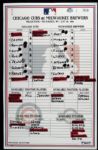2011 Milwaukee Brewers Chicago Cubs Miller Park Game Used Lineup Card (Steiner/MLB Hologram)