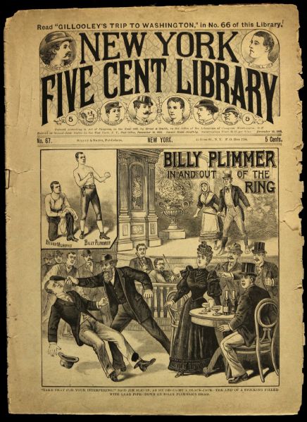 1893 Billy Plimmer Bantamweight Champion In & Out of the Ring New York Five Cent Library Peiodical 