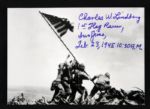 1990s Charles W. Lindbergh Iwo Jima Flag Raiser Signed 3" x 5" Photo (JSA)