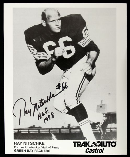 1980s Ray Nitschke Green Bay Packers Signed 8" x 10" Photo (JSA)