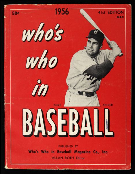 1956 Whos Who in Baseball Yearbook w/ Duke Snider Cover